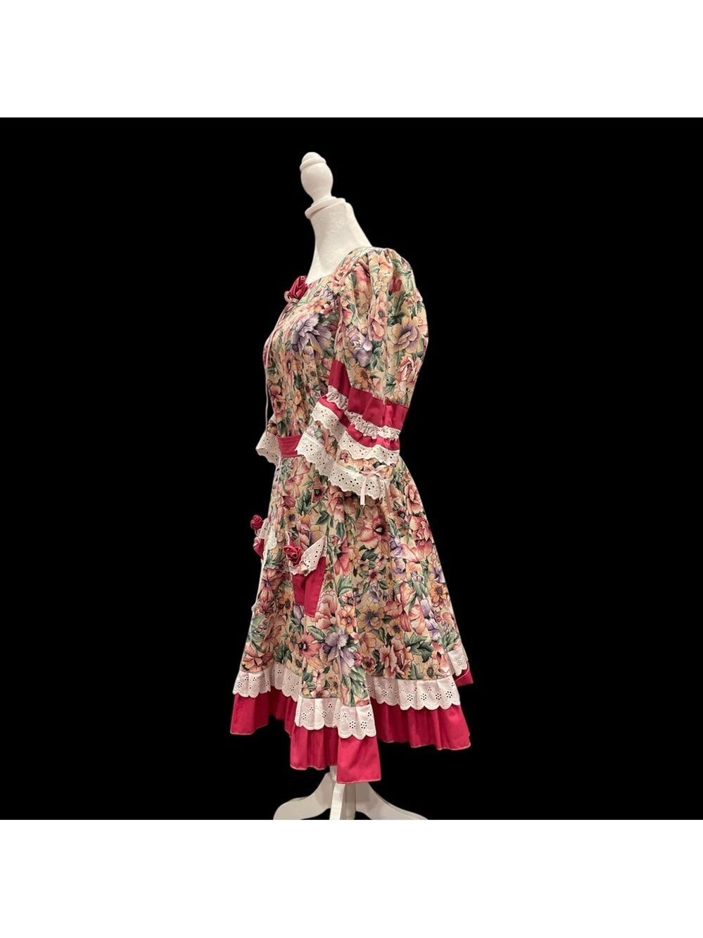 Floral Prairie 2 Piece Set M Cottagecore Romantic Fairycore Vintage Style - Picture 3 of 11
